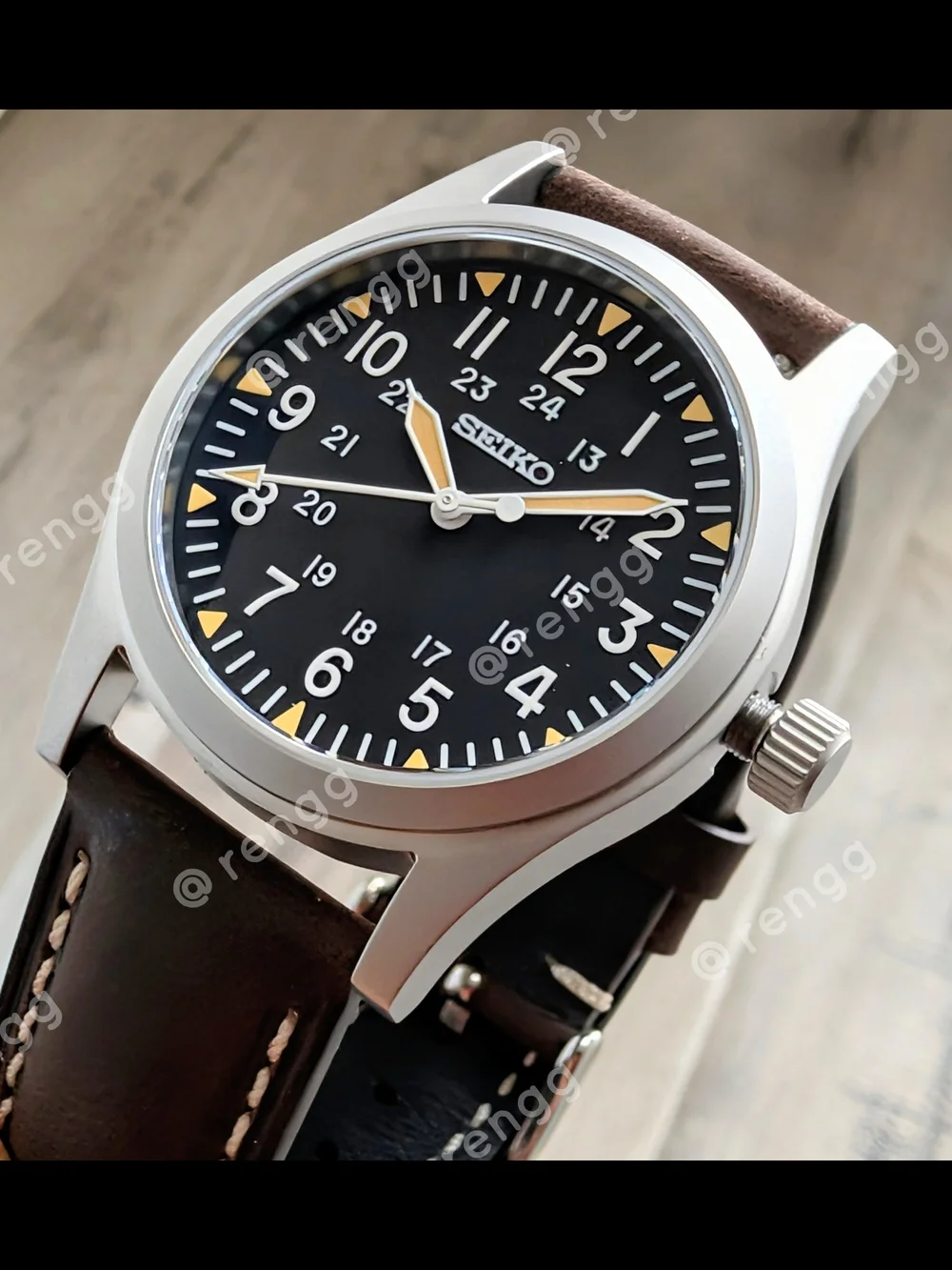 Seiko Men's Black Mod Field Watch 37mm Sapphire